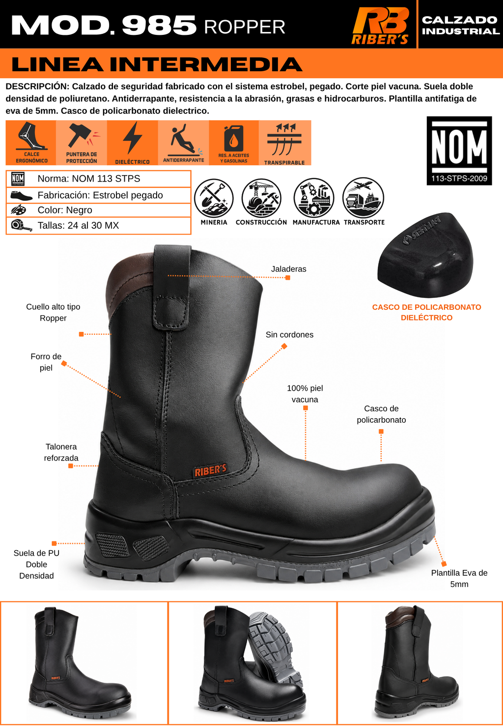 Bota de Seguridad Modelo 985 Ropper