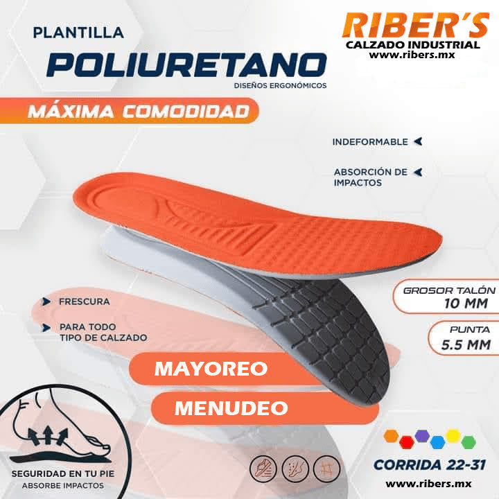 PLANTILLAS ANTIFATIGA DE POLIURETANO
